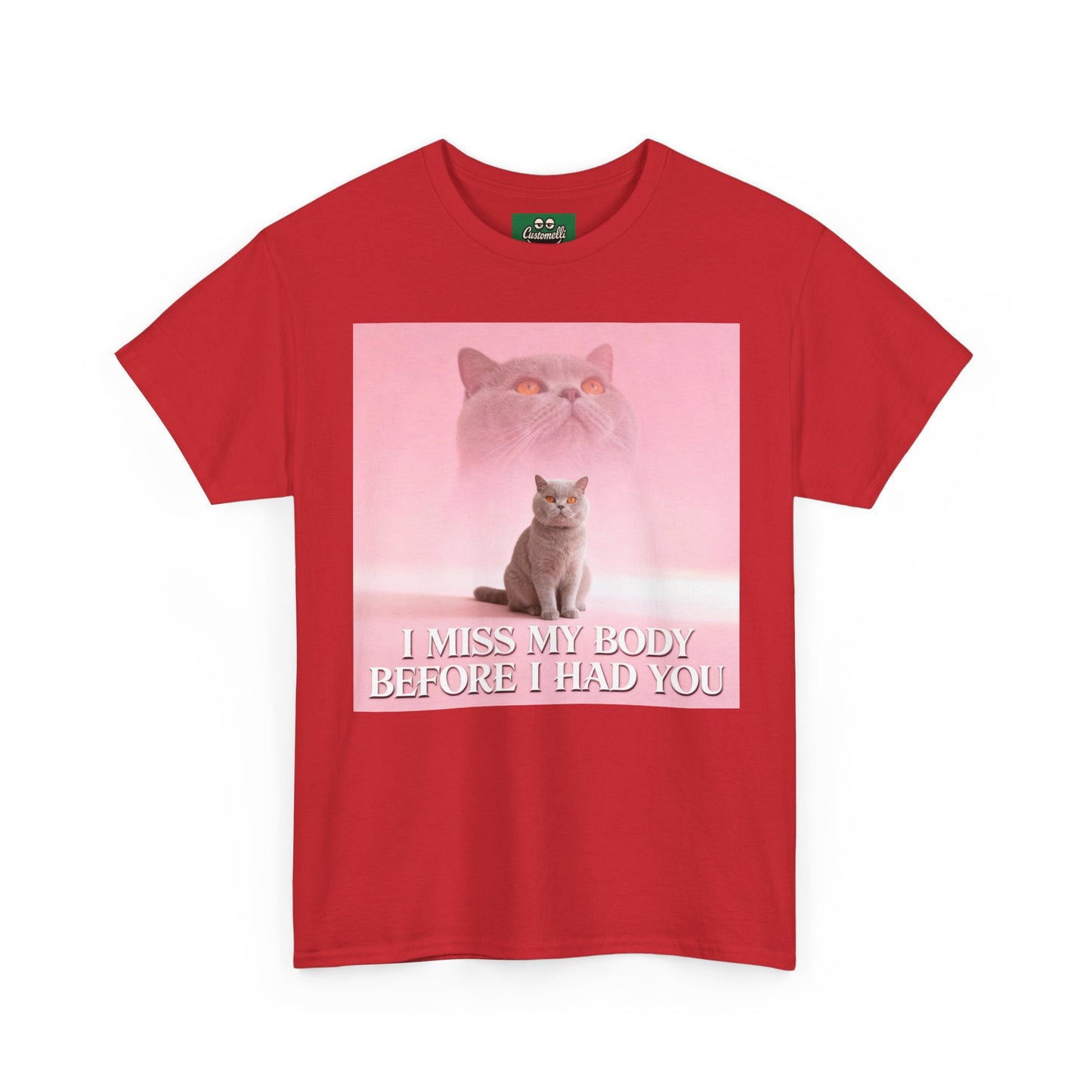 Maglietta I Miss My Body con Foto del Tuo Animale