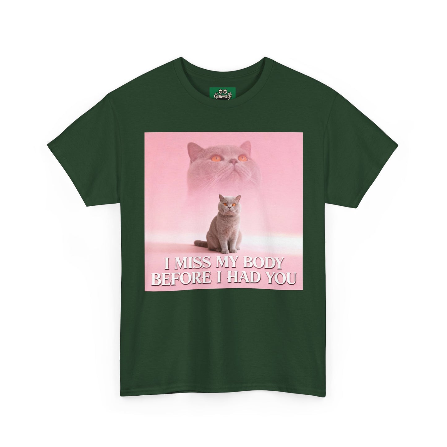 Maglietta I Miss My Body con Foto del Tuo Animale