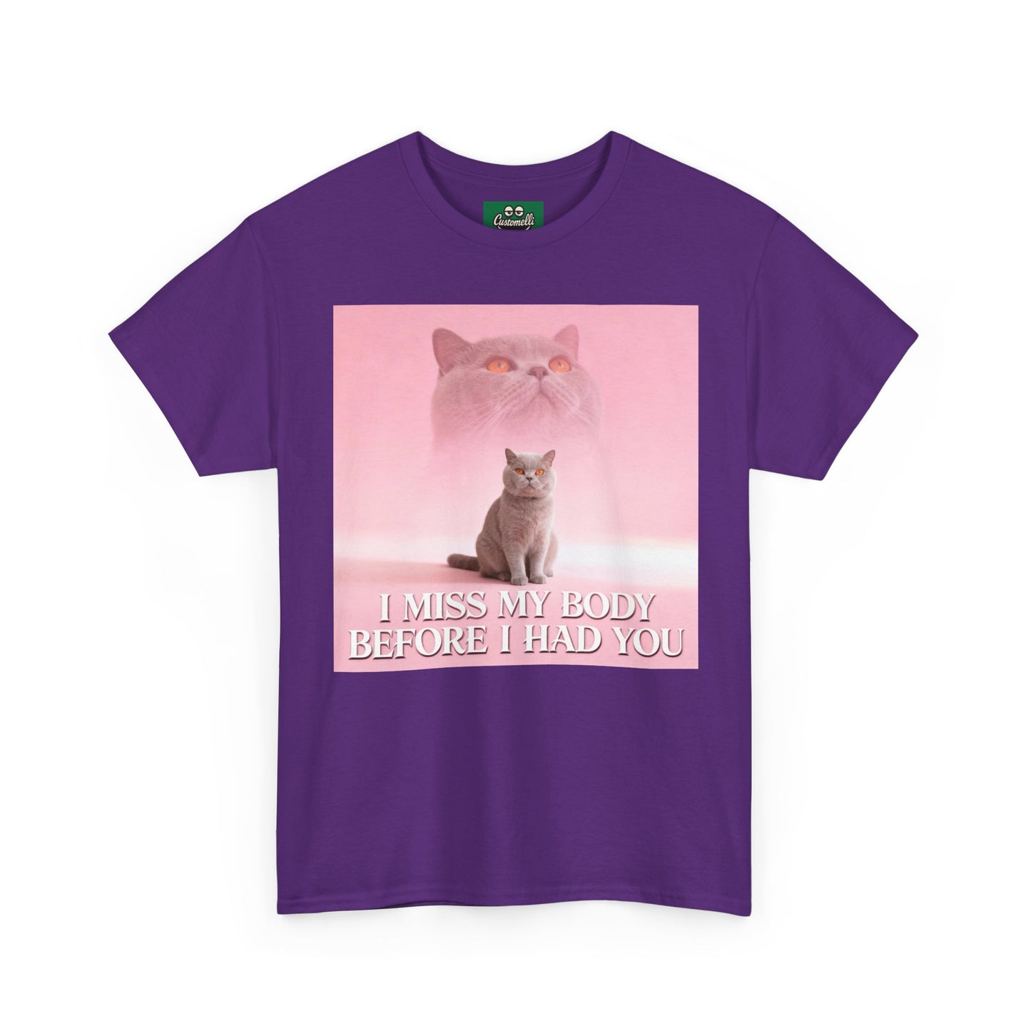 Maglietta I Miss My Body con Foto del Tuo Animale