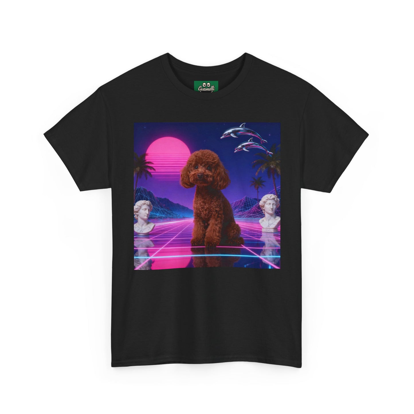 Maglietta Vaporwave con Foto del Tuo Animale