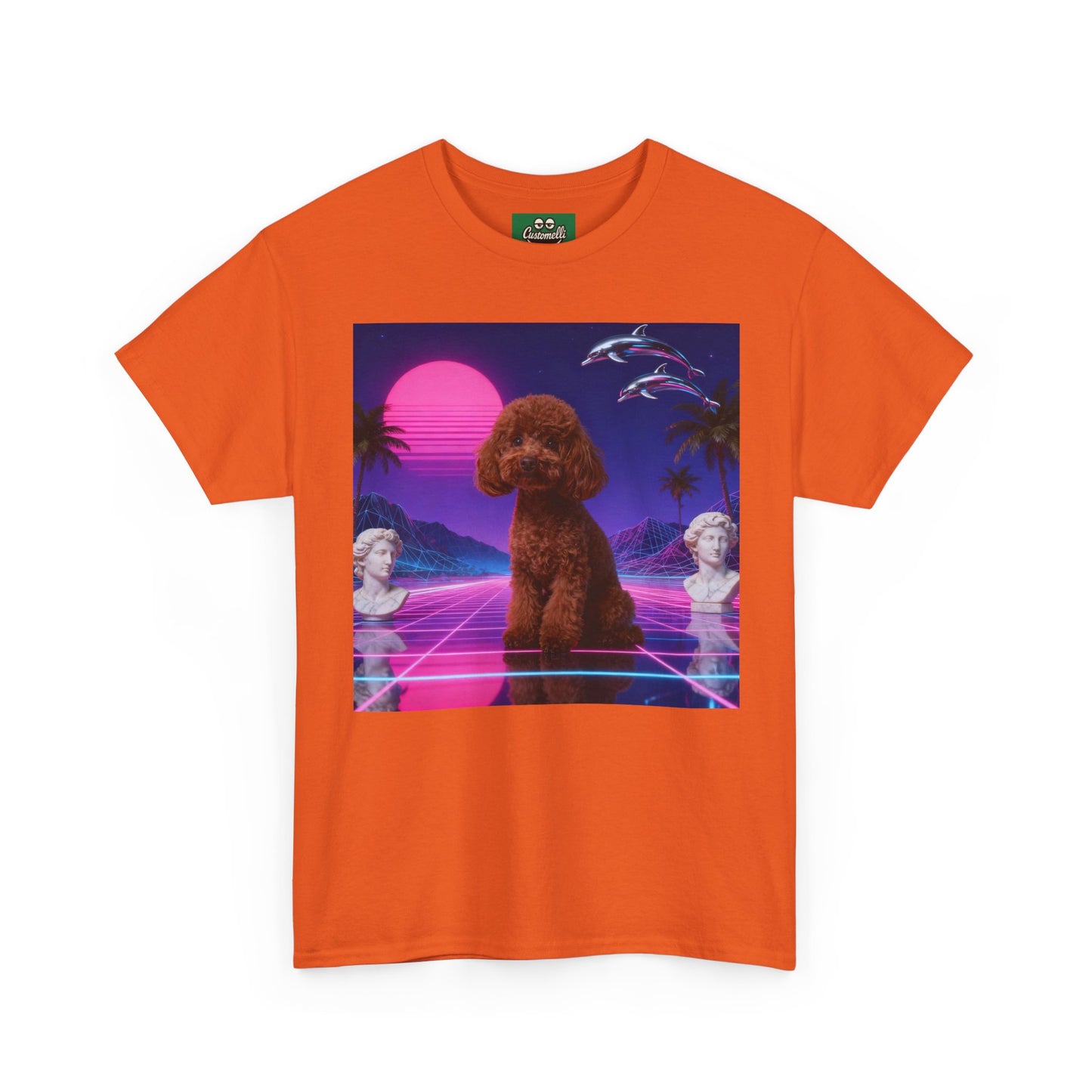 Maglietta Vaporwave con Foto del Tuo Animale