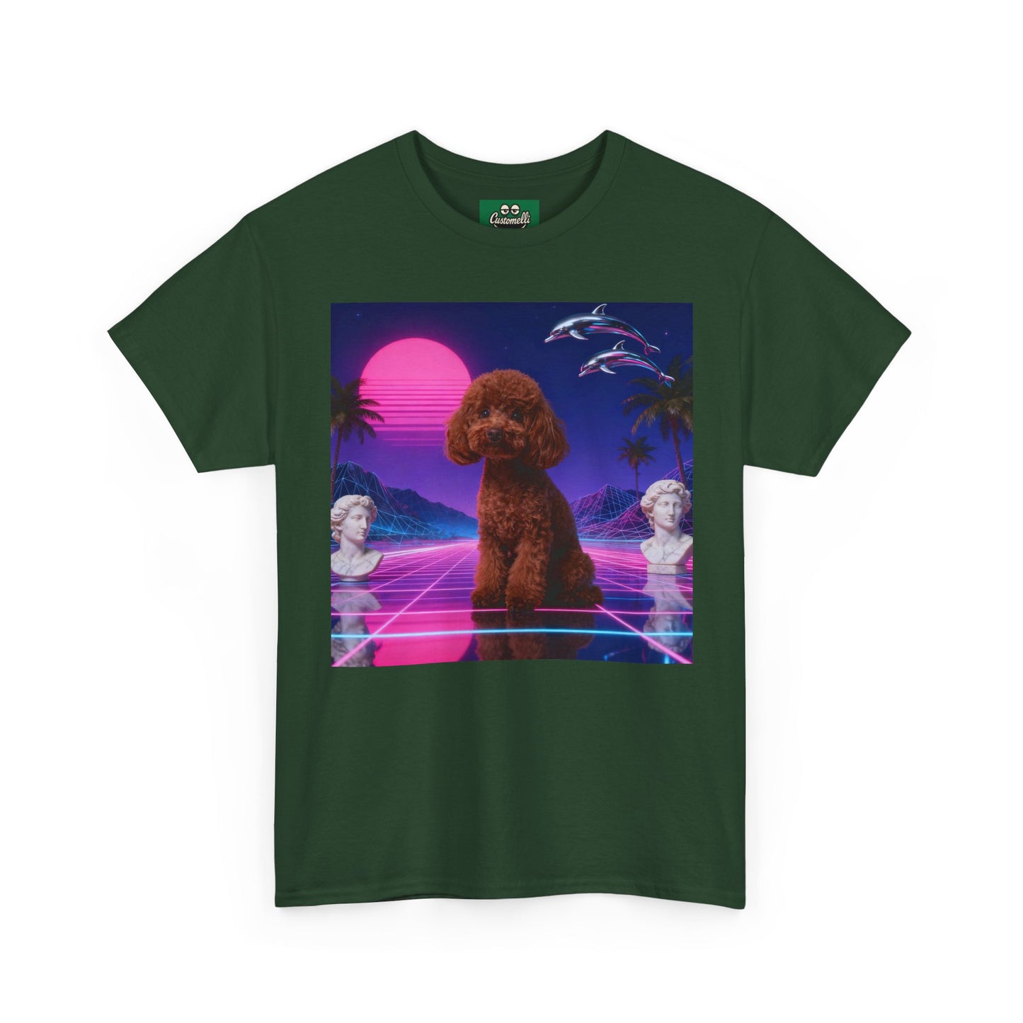 Maglietta Vaporwave con Foto del Tuo Animale