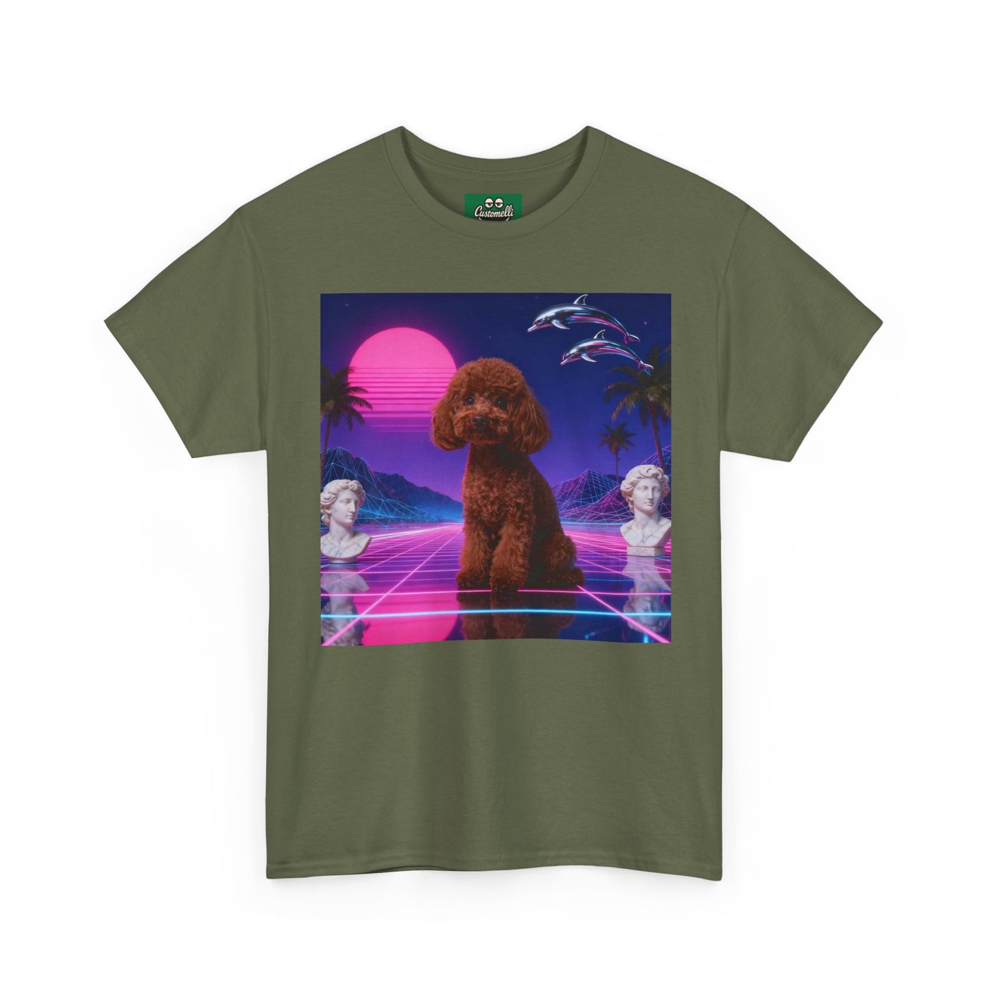 Maglietta Vaporwave con Foto del Tuo Animale