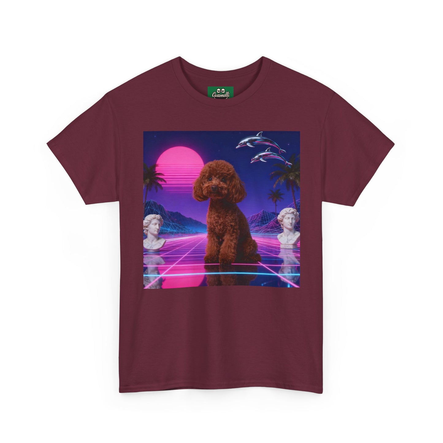 Maglietta Vaporwave con Foto del Tuo Animale