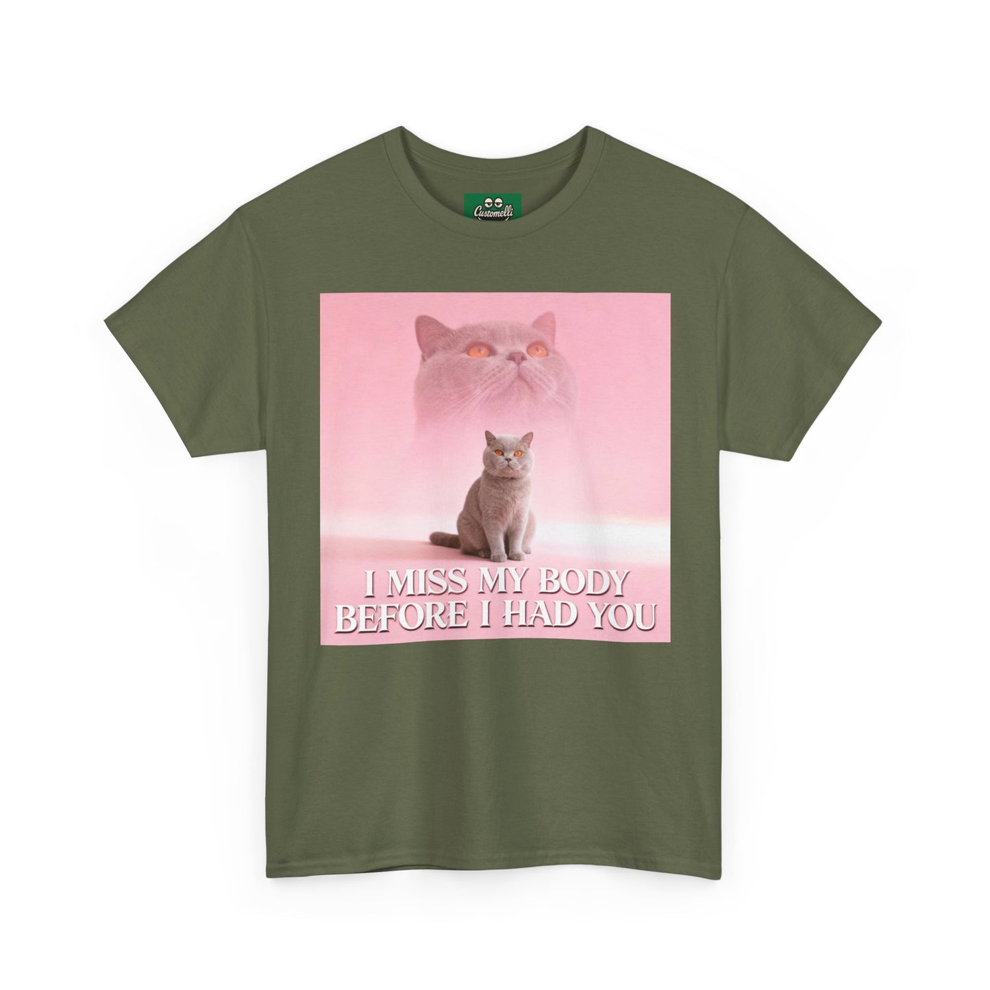 Maglietta I Miss My Body con Foto del Tuo Animale