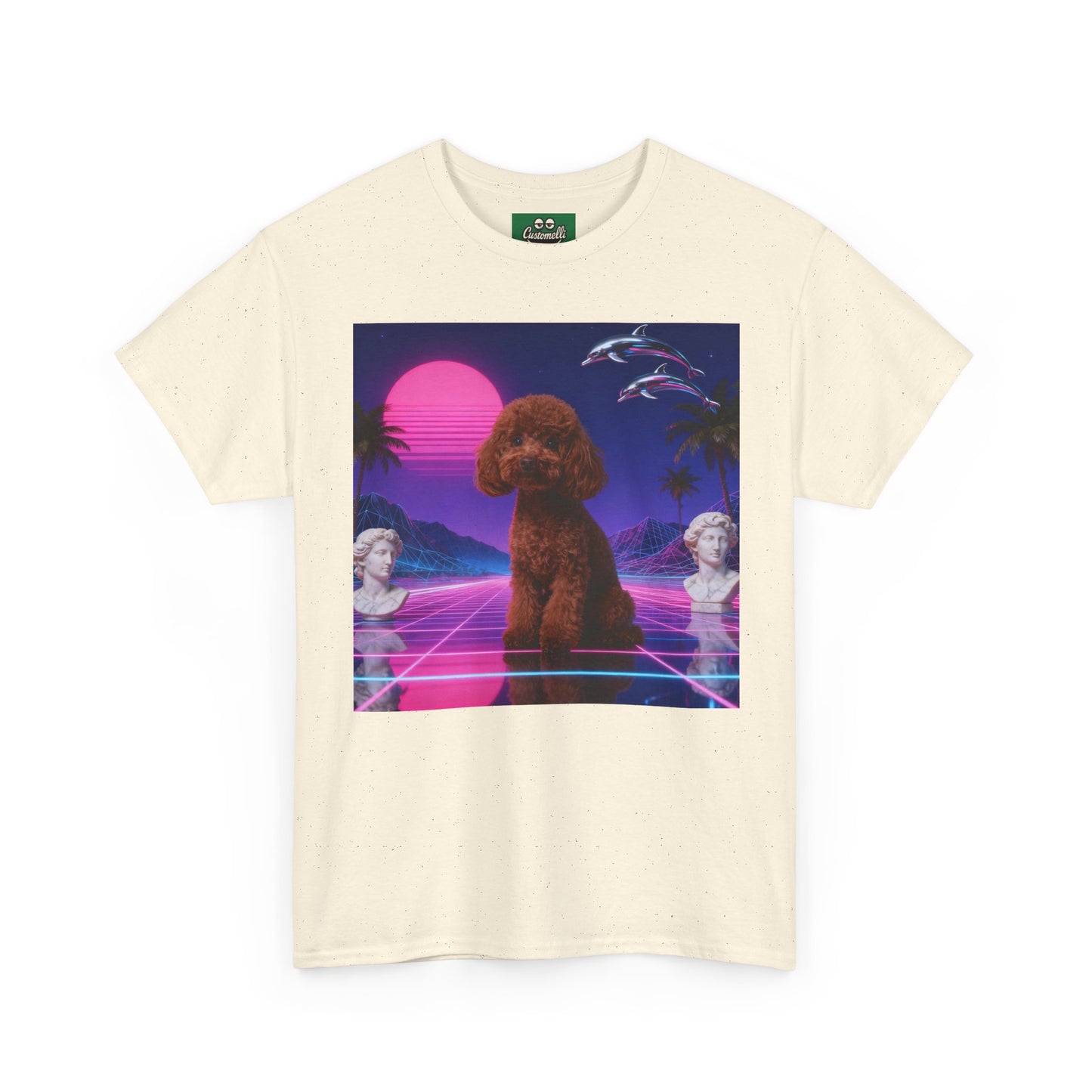 Maglietta Vaporwave con Foto del Tuo Animale