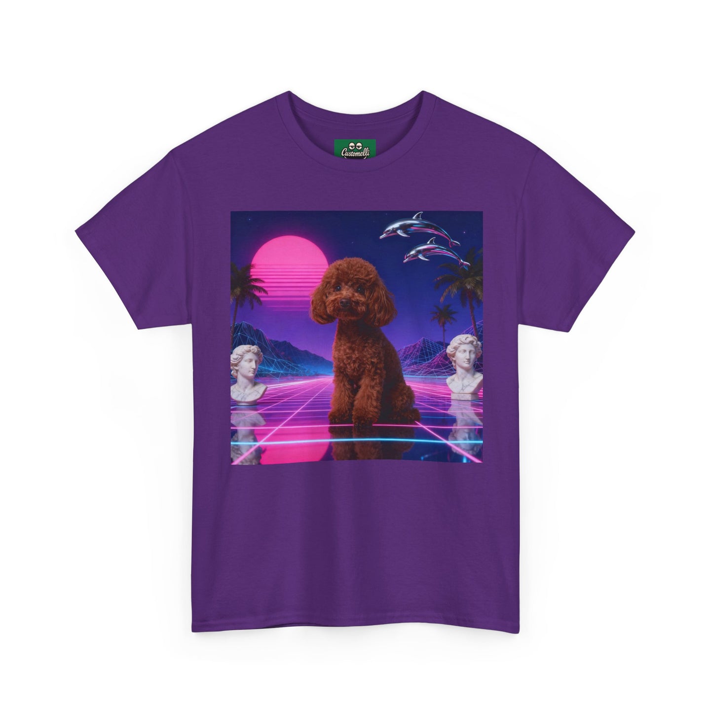 Maglietta Vaporwave con Foto del Tuo Animale