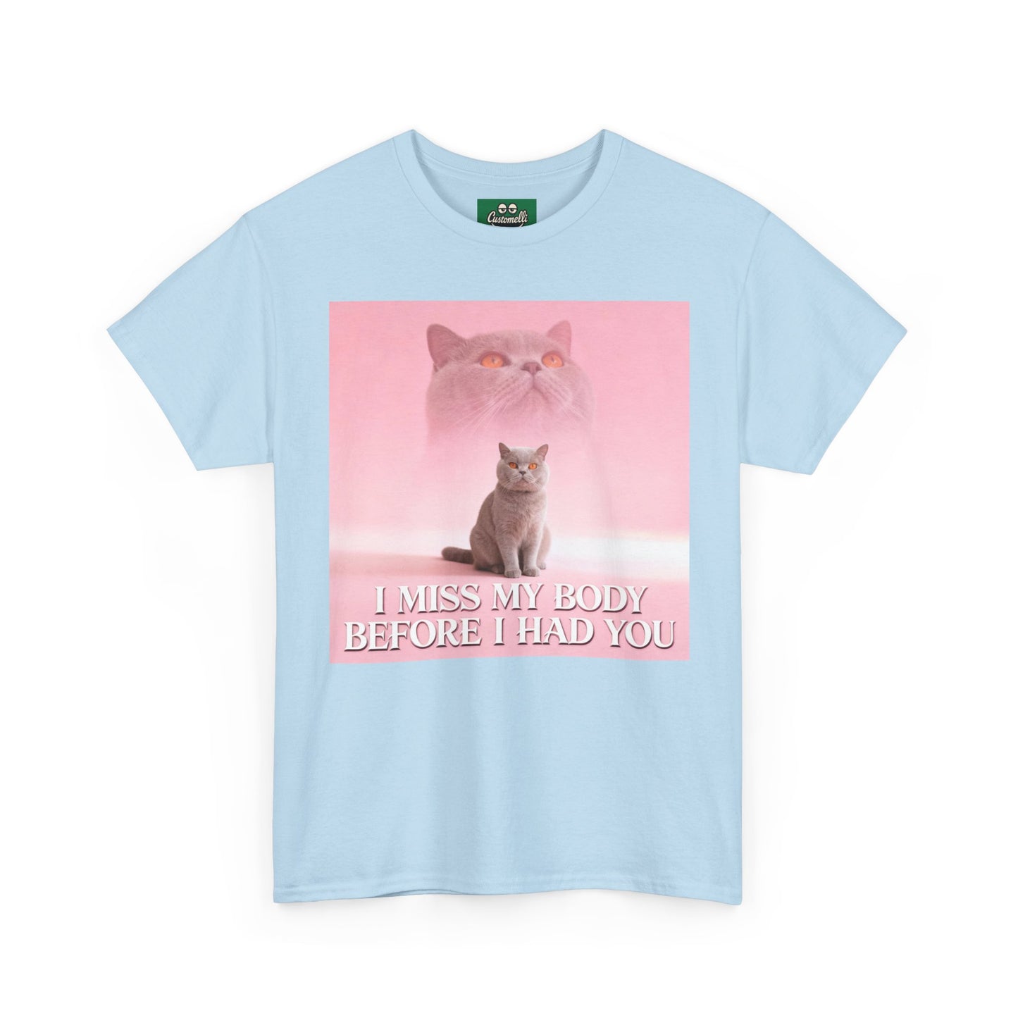 Maglietta I Miss My Body con Foto del Tuo Animale