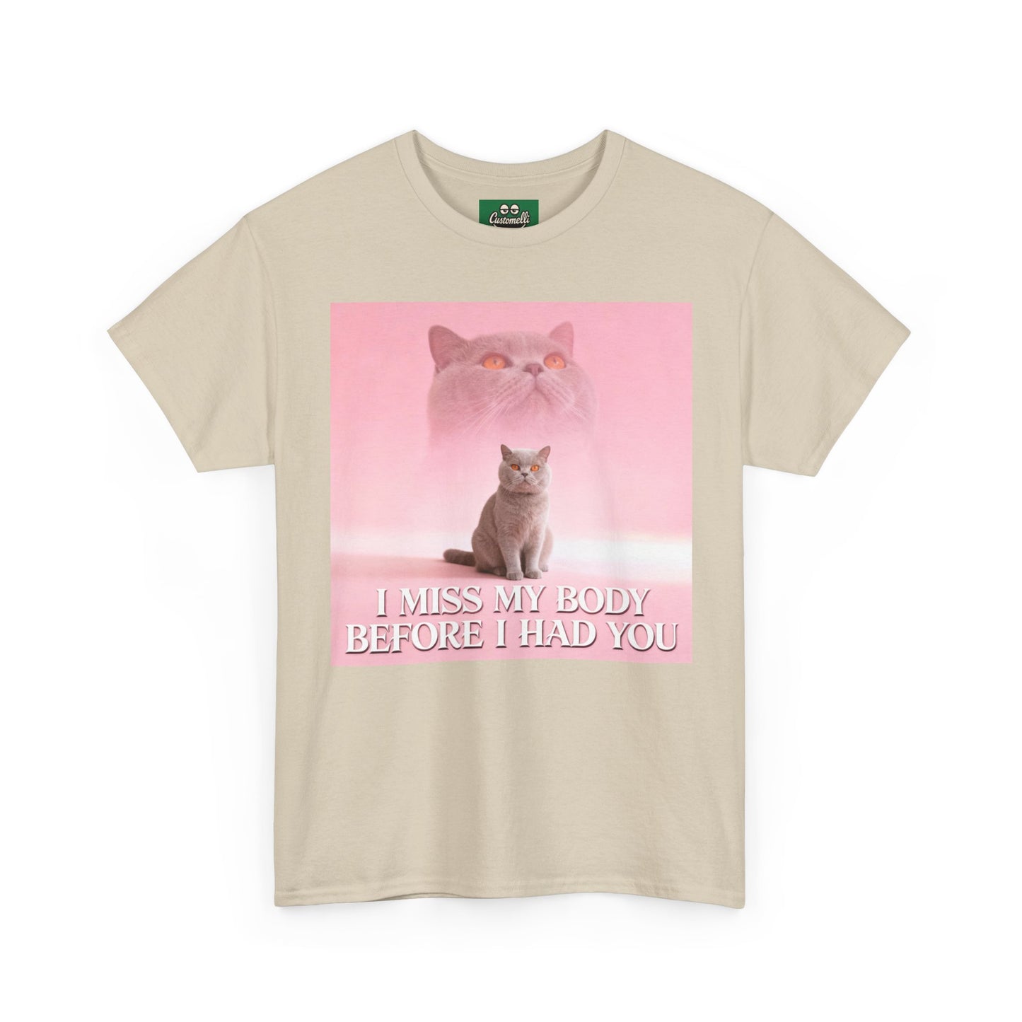 Maglietta I Miss My Body con Foto del Tuo Animale