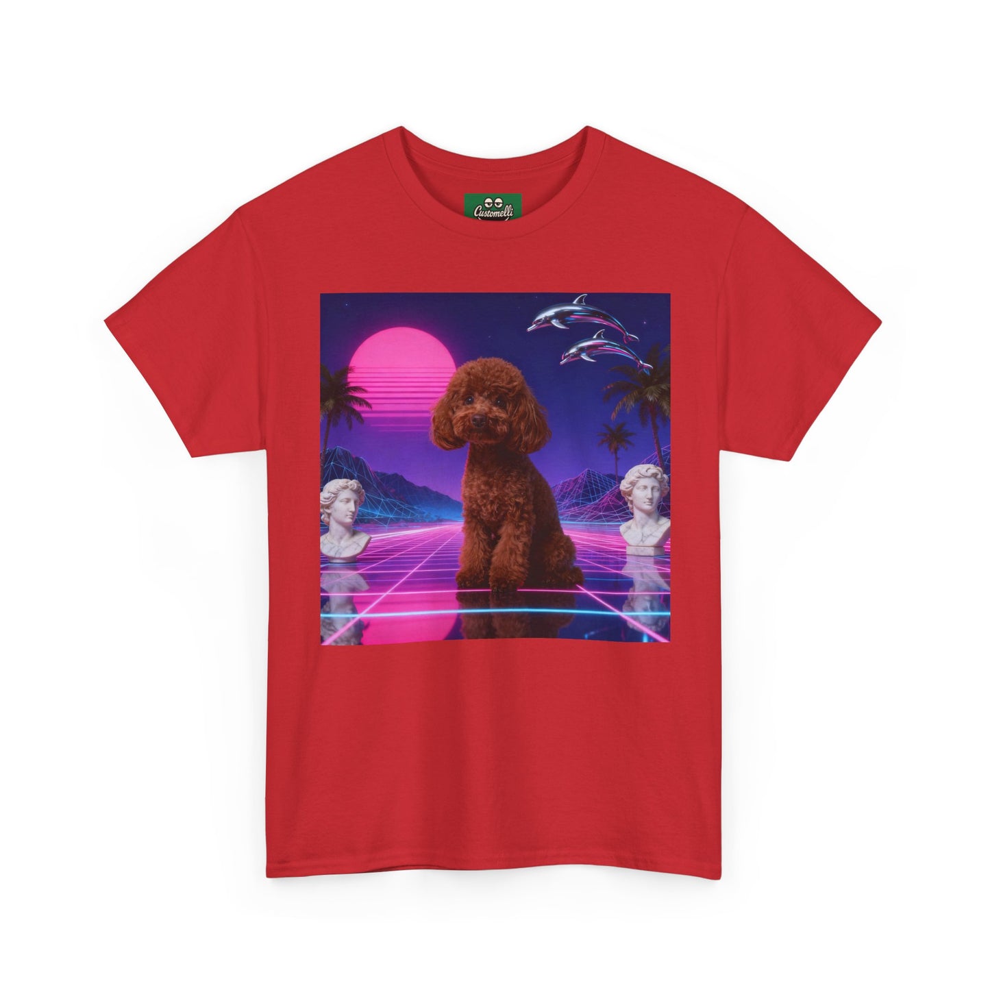 Maglietta Vaporwave con Foto del Tuo Animale