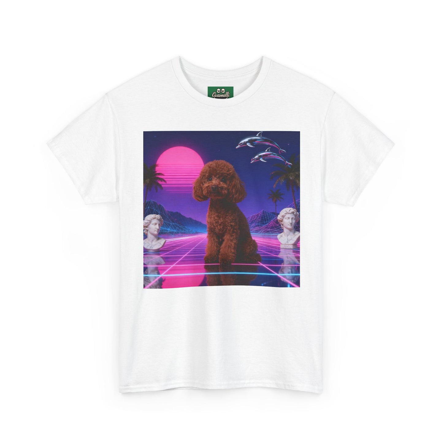 Maglietta Vaporwave con Foto del Tuo Animale