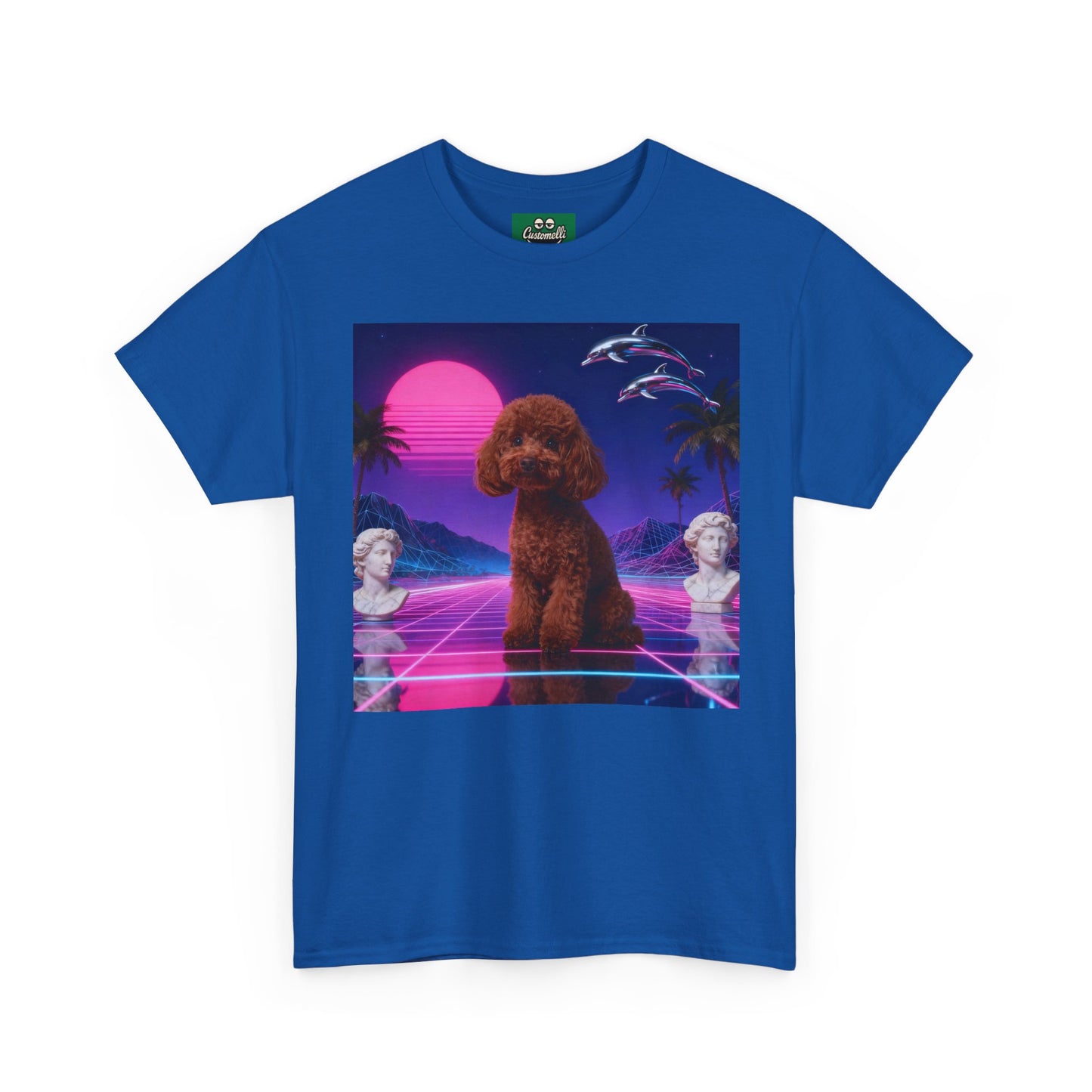 Maglietta Vaporwave con Foto del Tuo Animale