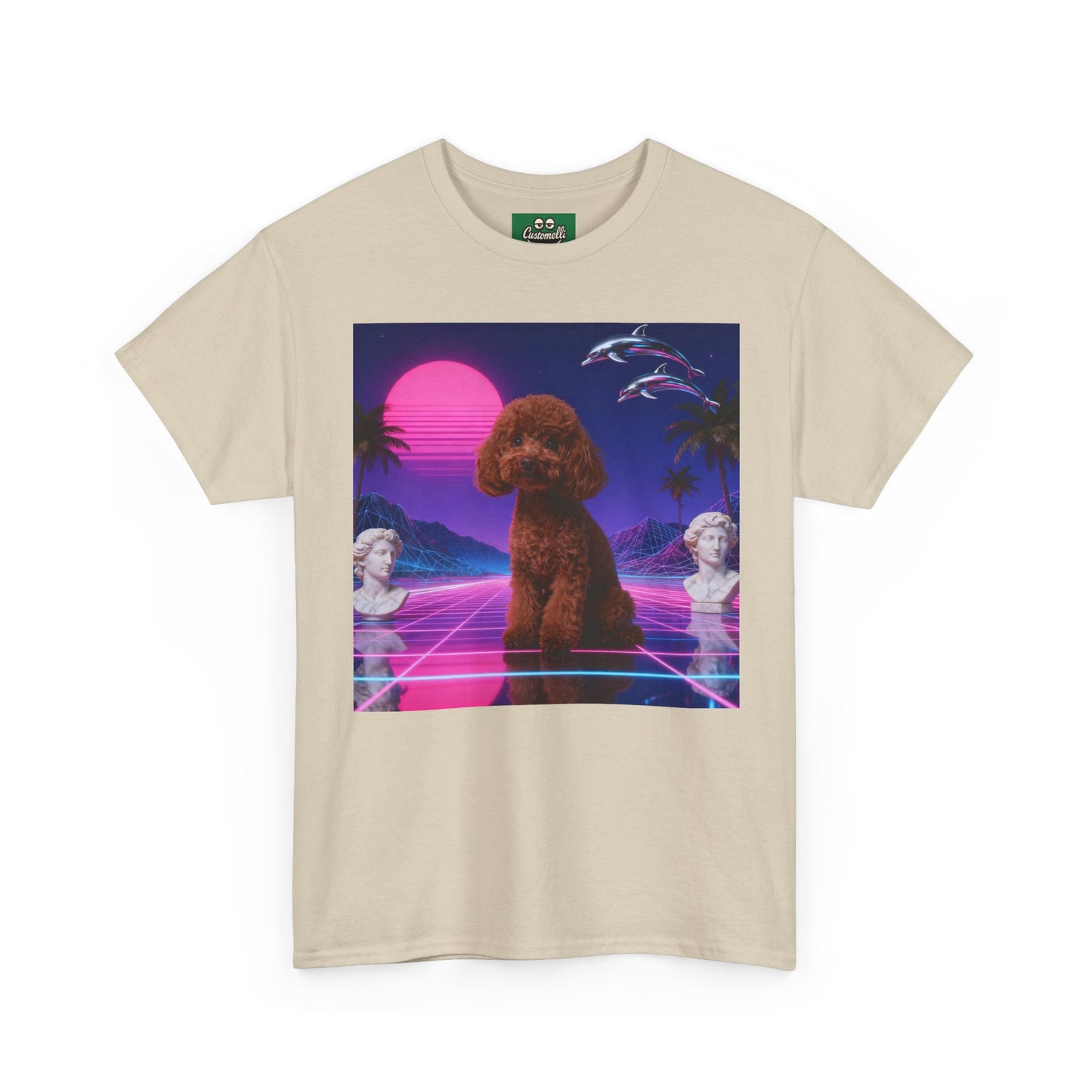 Maglietta Vaporwave con Foto del Tuo Animale