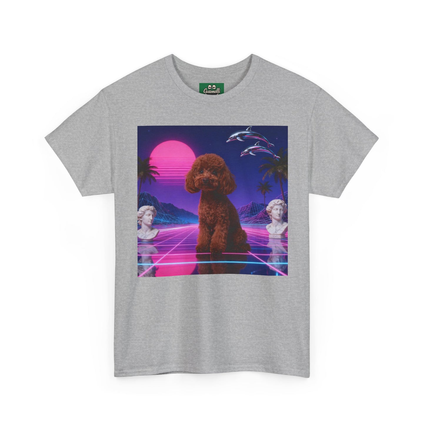 Maglietta Vaporwave con Foto del Tuo Animale