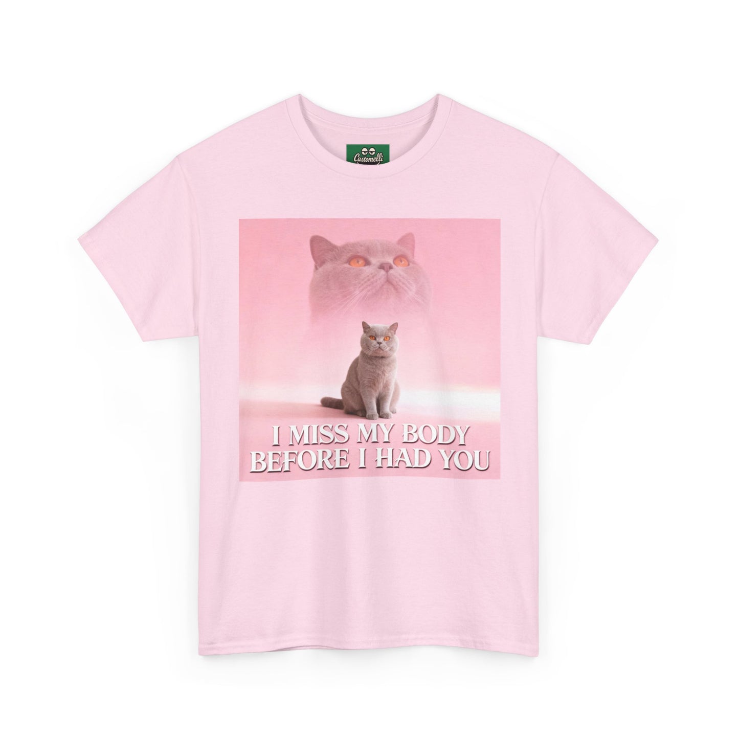 Maglietta I Miss My Body con Foto del Tuo Animale