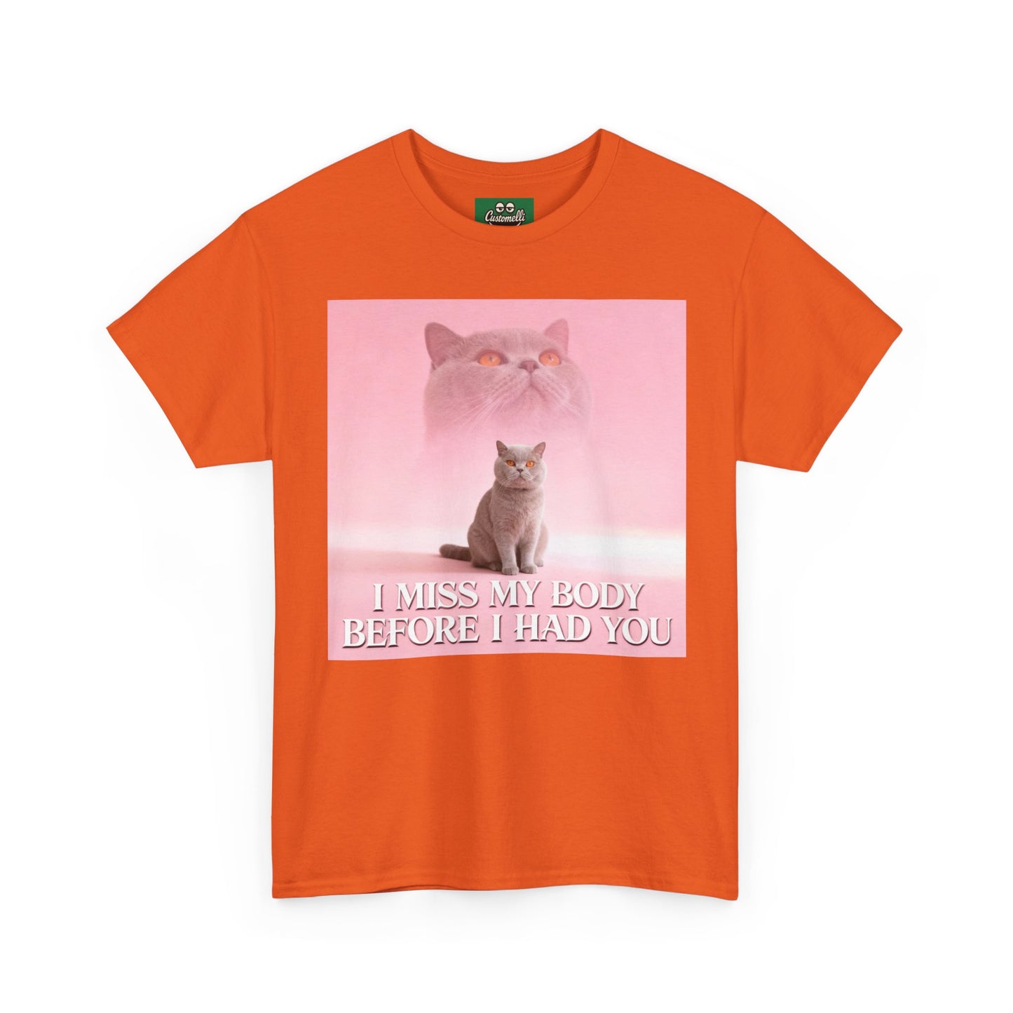 Maglietta I Miss My Body con Foto del Tuo Animale