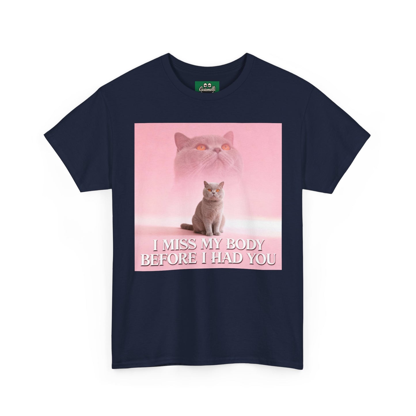 Maglietta I Miss My Body con Foto del Tuo Animale