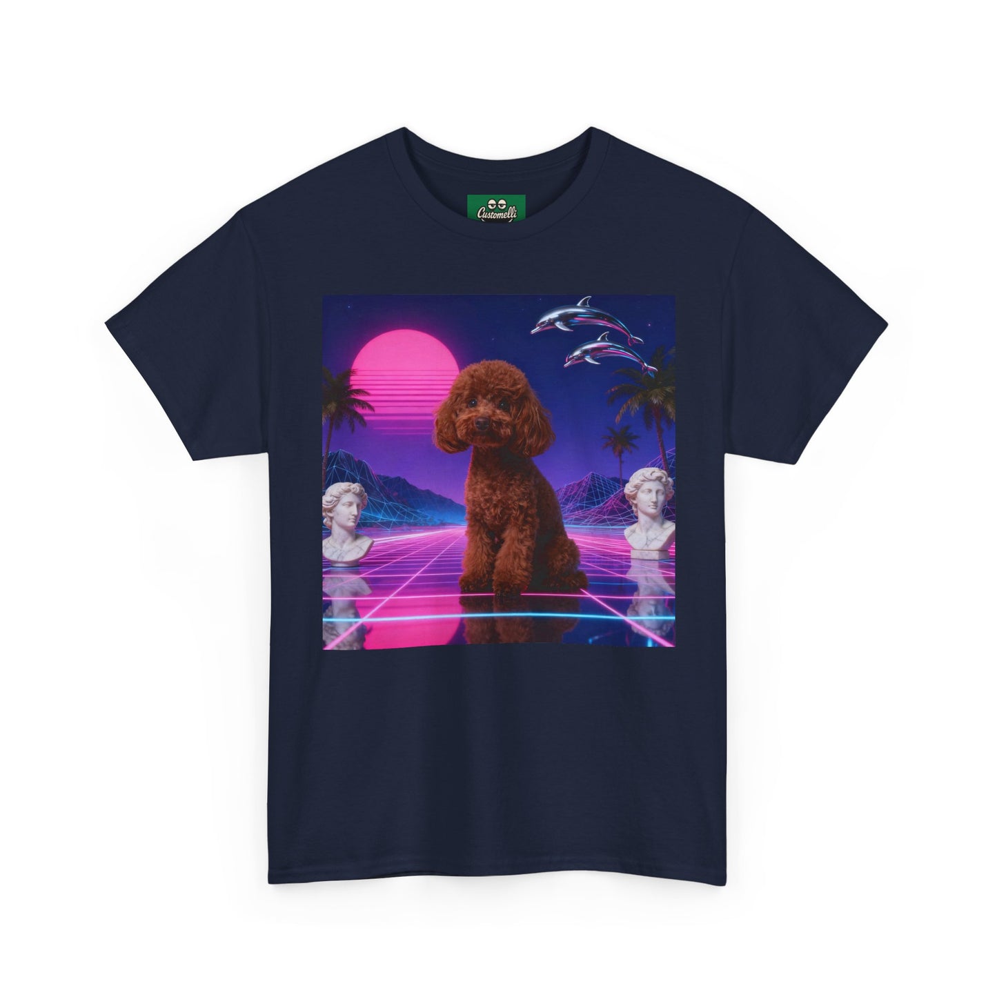 Maglietta Vaporwave con Foto del Tuo Animale