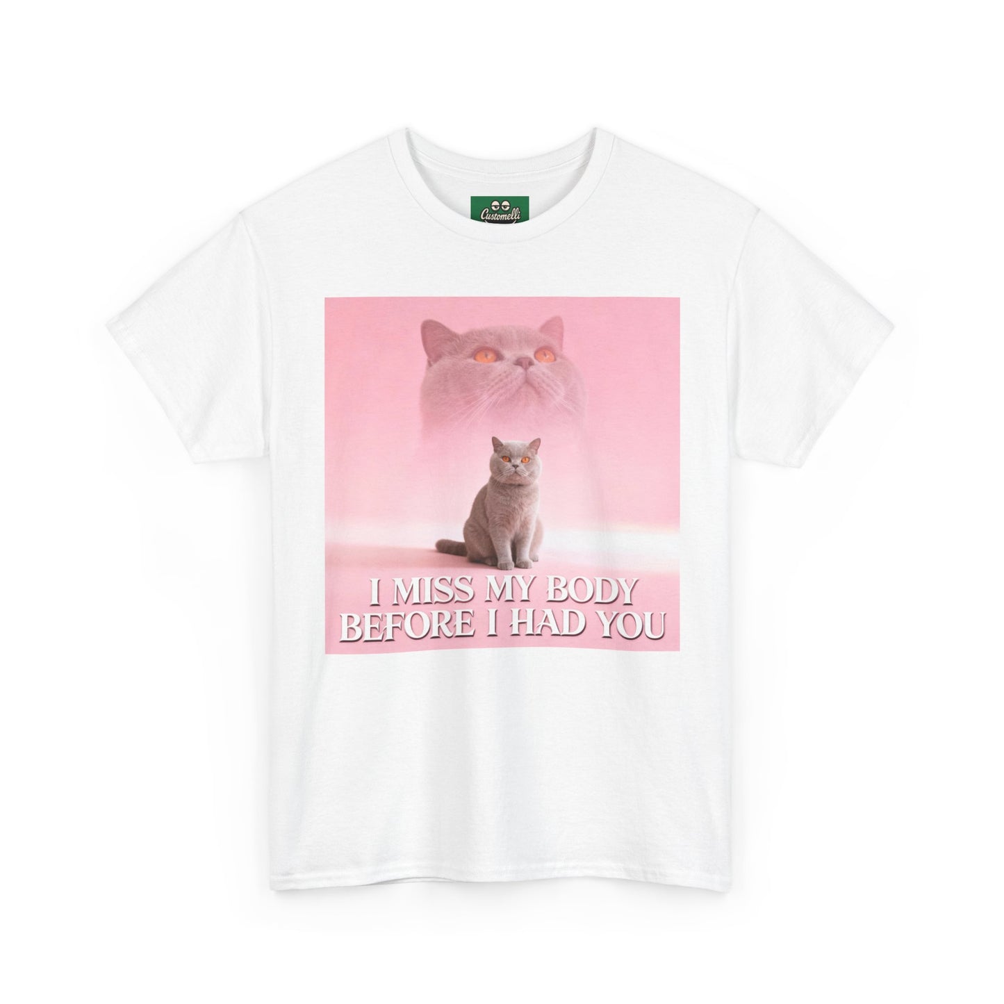 Maglietta I Miss My Body con Foto del Tuo Animale